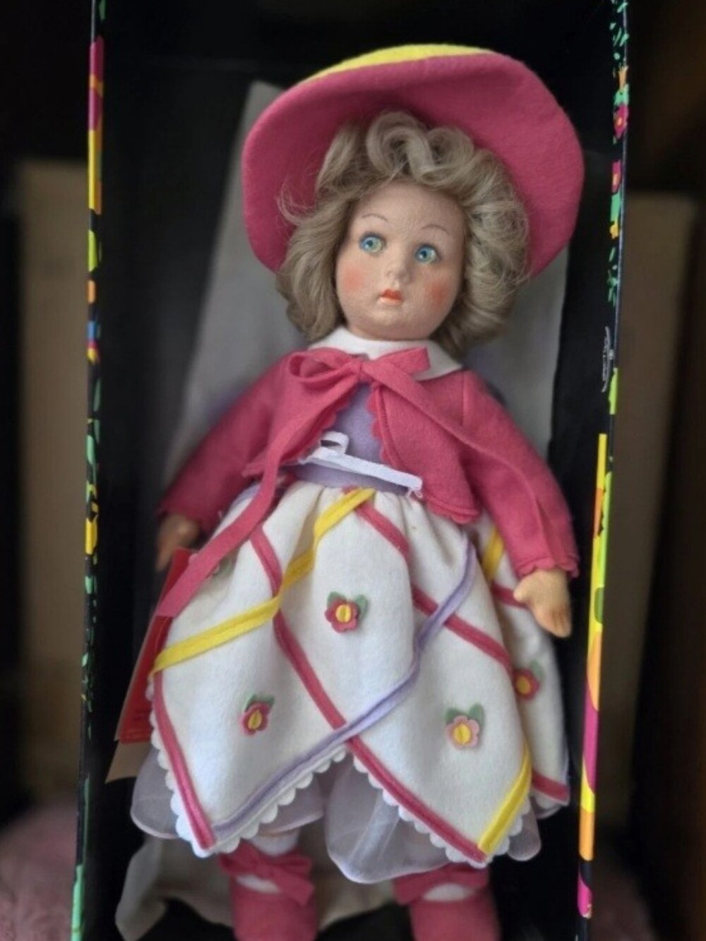 VINTAGE 1985 LENCI FELT DIANA DOLL, 15" TALL, New